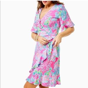 Lilly Pulitzer Isella Wrap Dress SMALL Prosecco Pink Seaing Things
